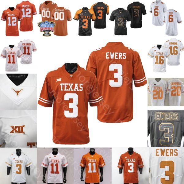 Maglia da calcio Texas Longhorns NCAA College Quinn Ewers Arch Manning Adonai Mitchell Jonathon Brooks Xavier Degno giovane Gbenda Sanders Per