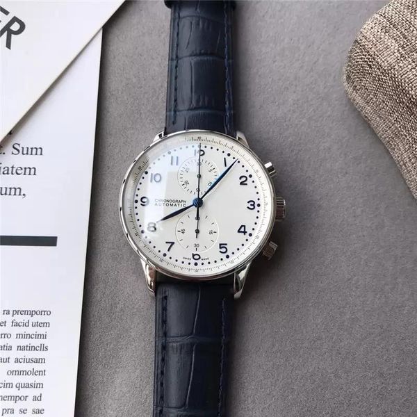 U1 Top AAA Watch Neue Chronographen Mens 11 Stil hochwertige Uhr 41mm Portugieser Mechanische Automatische Pilot Uhren Stahlhülle Echtes Lederband Sport Uhren