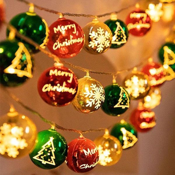 Decorazioni natalizie 2024 Luci della stringa Palline di Babbo Natale Decorazione Stringhe di illuminazione per l'albero di Natale Decorazioni per la casa dell'anno di Natale