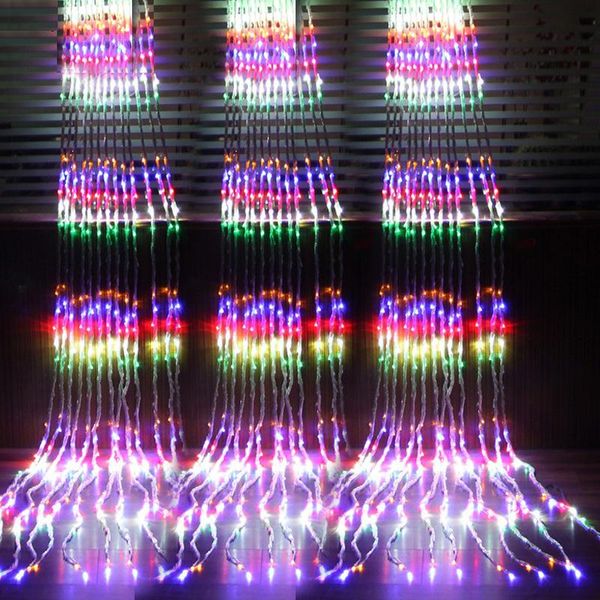 Dizeler Peri String Garland 6x3m 3x3m 3x2m LED Şelale Su Geçirmez Meteor Duş Yağmur Işığı Noel Düğün Perdesi Icicleled