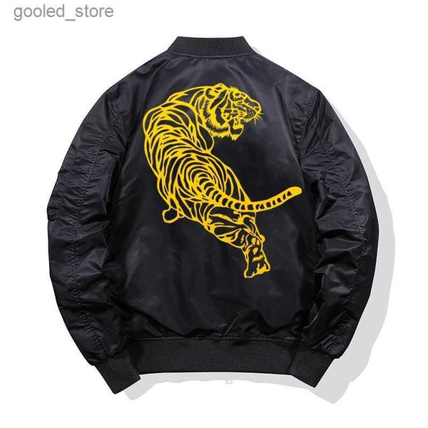 Мужские куртки Tiger Bomber Jacket Men Горячие продажи Теплая модная верхняя одежда Брендовое пальто Дизайн Ma-1 Мужские толстые ветрозащитные куртки Q231109