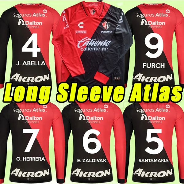 Manga longa 2023 2024 Atlas Futebol Jerseys Queretaro FC FURCH J.QUINONES GARNICA M.CARAGLIO REYES home away 23 24 camisa de futebol Uniformes versão dos fãs