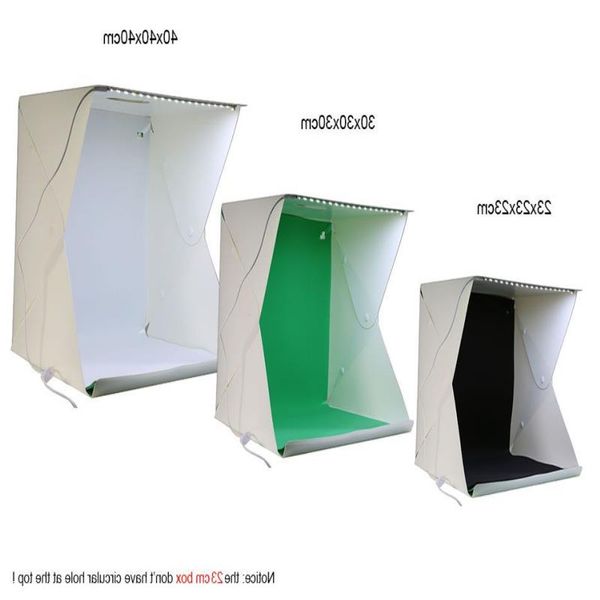 Freeshipping 40 * 40 * 40 cm Mini kit de estúdio de fotografia dobrável, 35 luzes LED, preto, vermelho, verde branco Backdrips Photo Studio Box Lotud