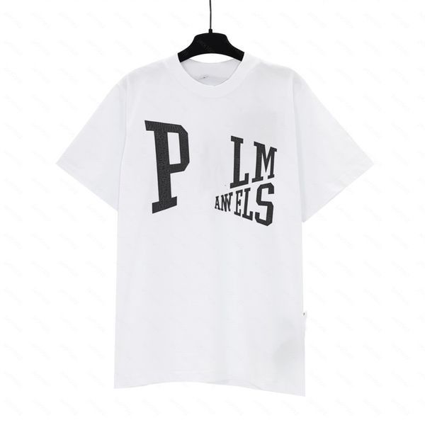 Homens camisetas Palms Palm Angel PA Harajuku 243SS Primavera Americano Retro Carta Impressão Luxurys Camiseta Solta Oversize Hip Hop Unisex Manga Curta Tees Anjos 2268 CZQ