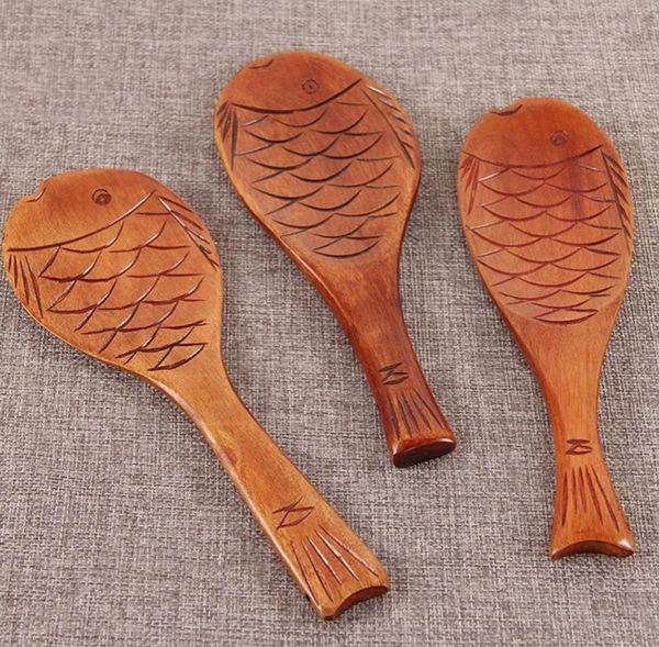 Modello di pesce in legno Riso Cucchiaio per alimenti Articoli vari da cucina Utensili da cucina Utensile Paletta C432