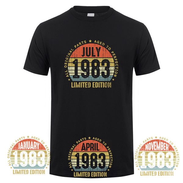 Magliette da uomo realizzate nel gennaio 1983 T-shirt manica corta nata a settembre ottobre novembre ogni mese del 1983 Top regalo di compleanno DY071 230407