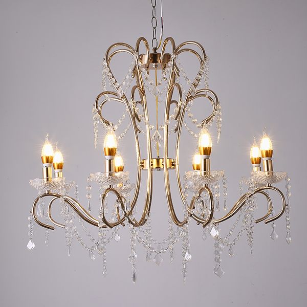 decoração 8 cabeças hall lustre de cristal de luxo grande lustre de iluminação pendurado com luz para casamentos decoração de células de estágio preto iMake765