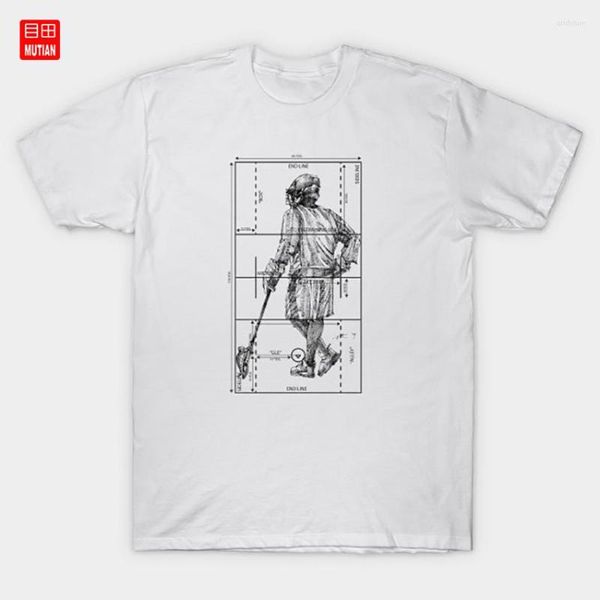 Magliette da uomo Lax Field Player-BLK (Maschio) T-Shirt Arte Illustrazione Design Atleti Sport