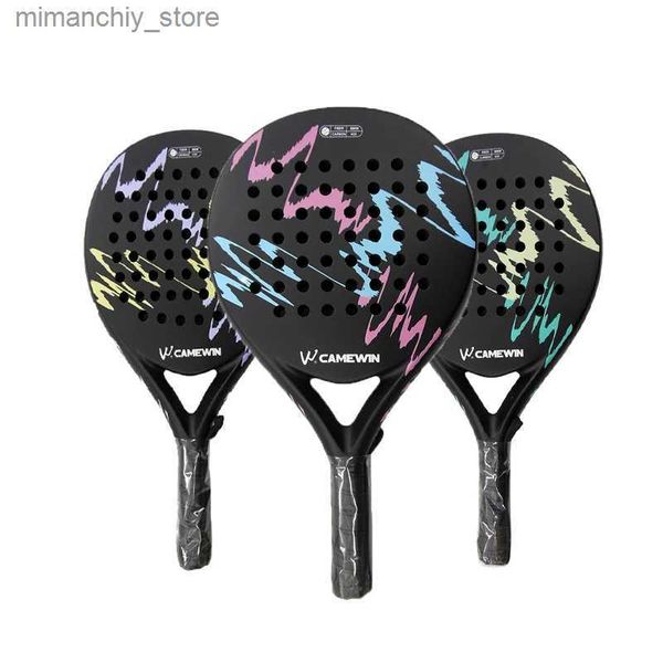 Tennisschläger Erwachsener Professioneller Vollcarbon-Strandtennisschläger Weiches EVA-Gesicht Raqueta mit Tasche Unisex-Ausrüstung Padelschläger Q231109