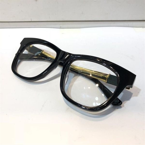 luxo- 4237 óculos para homens moda popular oco para fora lente óptica olho de gato quadro completo preto tartaruga prata vem com packag258w