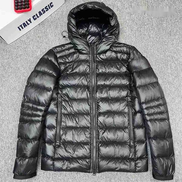 Canda Goose Giacca da uomo Piumino Parka mackages Piumino da uomo Nero Crofton Cappotto leggero di design Giacca in nylon riciclato-ripstop con cappuccio Goose jj15