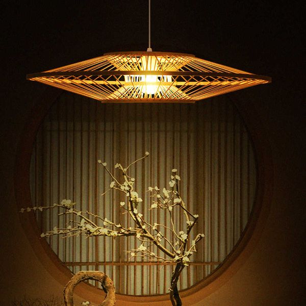 Подвесные лампы ZK50 Декор потолочная люстра бамбука искусство кухня для спальни столовая декоративные осветительные приспособления E27 AA230407