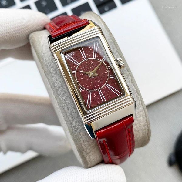Armbanduhren Quarzuhr für Damen, Meisterqualität, wasserdicht, umkehrbares Zifferblatt, Stahlarmband, charmantes Geschenk
