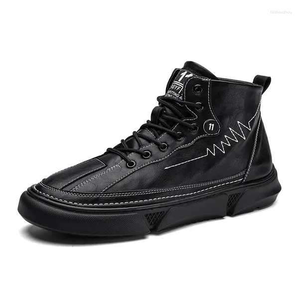 Сапоги 2023, зимние мужские туфли с высоким берцем до щиколотки, мужская повседневная обувь на платформе для мальчиков, Zapatos Hombre, прогулочная обувь для парней