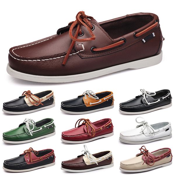 Sapatos casuais homens preto barato lazer pratas taupe dlives marrom cinza vermelho verde andando baixo macio multis couro masculino tênis ao ar livre treinador GAI