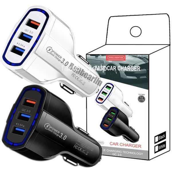 Быстрая зарядка 7A 35W 3.1A 3 USB-порта Автомобильное зарядное устройство Автоадаптеры питания для Iphone 13 14 15 Pro Samsung S22 S23 Huawei F1