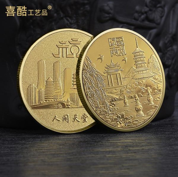 Artes e artesanato Coin comemorativo de Hangzhou Scenic Spot Comemorativo do Museu de Turismo cênico de West Lake Spot