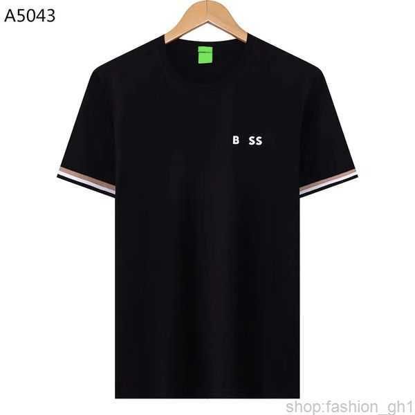 Мужская футболка Boss, модная мужская футболка высокого качества, роскошная футболка-поло с круглым вырезом, дышащий топ, деловой повседневный 37 HYV1