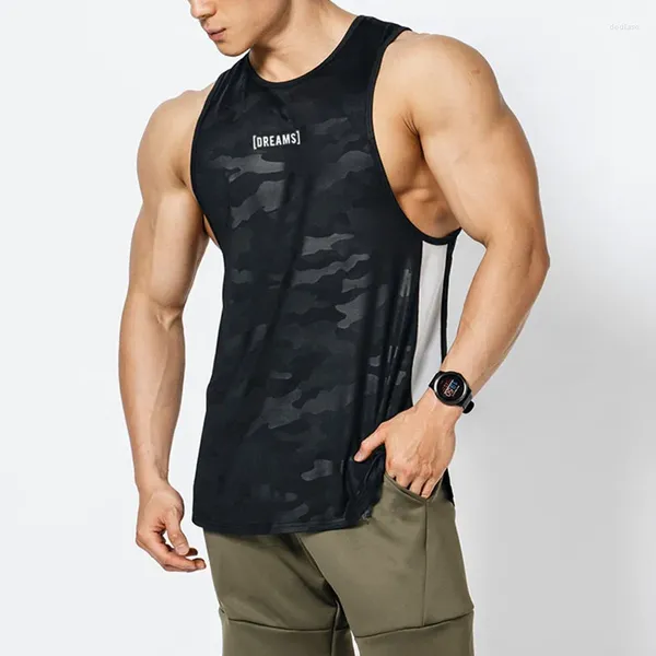 Herren Tank Tops Marke Plain Top Männer Bodybuilding Singlet Gym Stringer Ärmelloses Shirt CamouflageFitness Kleidung Sportwear Muskel Weste