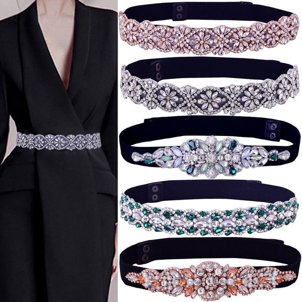 Поясные ремни Топквин одеваются эластичные пояс модную моду Sparkly Etrening Ertchband Travel Party Decoration Plus Size 230407