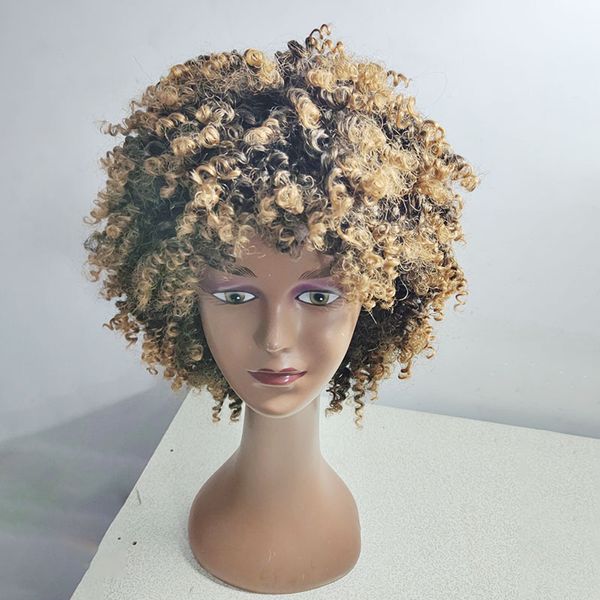 Novel alta qualidade 9 polegadas cabelo encaracolado pequeno cabelo curto africano preto feminino primavera torção peruca de cabelo encaracolado