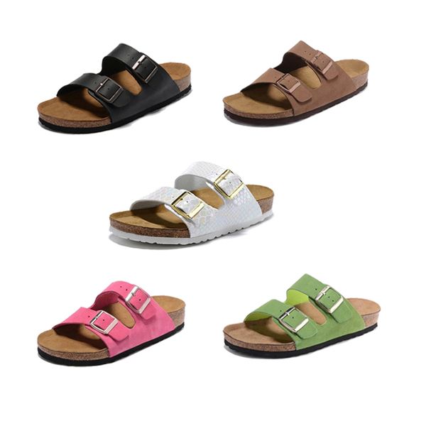 Sandali firmati da donna Boston Flat Mules Cork Uomo Slides Pelle nabuk Suola legnosa Pantofole con plateau Scarpe estive