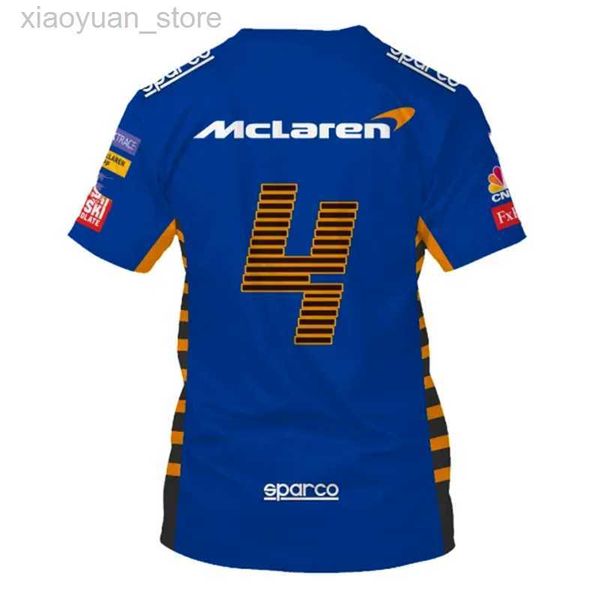 Camisetas masculinas 2023 NOVO Design Camiseta masculina T-shirt Sports de grandes dimensões Top F1 McLaren Racing Driver Norris Adult Crianding's Clothing M230408