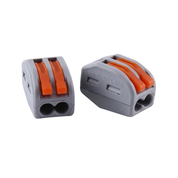 Freeshipping 200 pçs / lote Spring Lever Terminal Block Conector de cabo elétrico Reutilizável Fio Terminal Block Fiação Bloco de conexão Conjunto Minvm