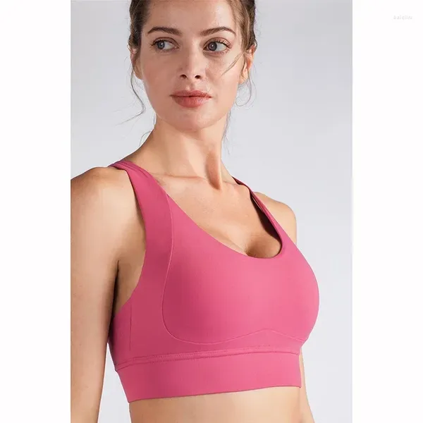 Yoga Outfit Frauen Gepolsterte Tops Sexy Sportswear Atmungsaktiv Schnell Trocknend Lauf Bh Schwarz Push-up Mädchen Unterwäsche