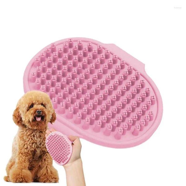Spazzola per lavare l'abbigliamento per cani Massaggio morbido Scrubber Comoda maniglia ad anello Doccia Articoli da bagno ergonomici per gatti