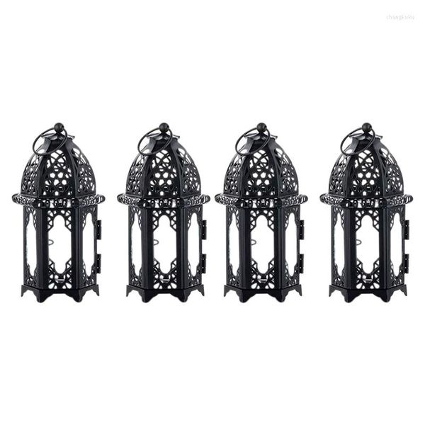 Titulares de vela prática 4pcs metal tealight titular centerpieces peças de casamento transparentes lanternas penduradas na mesa criativa decoração de pássaro birdcag