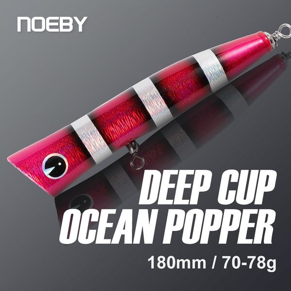 Baits Lures Noeby Wooden Karl Popper 18cm 7078g Copa Deep Ocean Superfície Karl Popper Isca de pesca artificial Isca dura GT Tunísia Big Game Salt Bait 230407