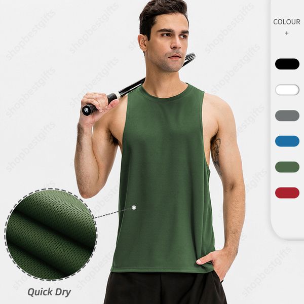 Solid Color Sports Men Men sem mangas camiseta rápida seca respirável Desinger Externo Externamento Treinamento de fitness tanque camisetas de camisetas casuais tamanho S-2xl para masculino