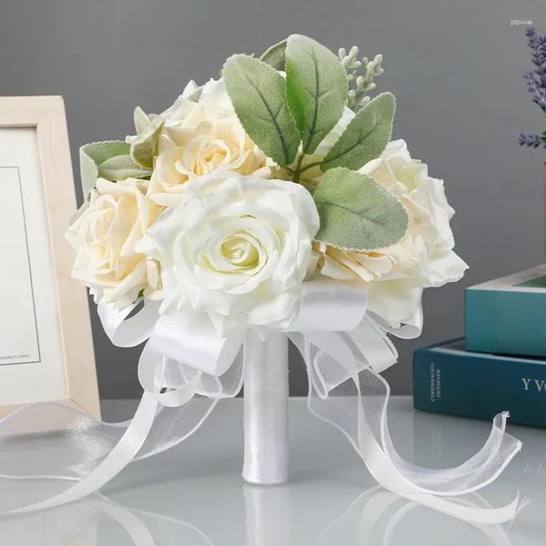 Flores decorativas de estilo ocidental, suprimentos de casamento, buquê de simulação, adereços de pografia ao ar livre, damas de honra, mão Z-769