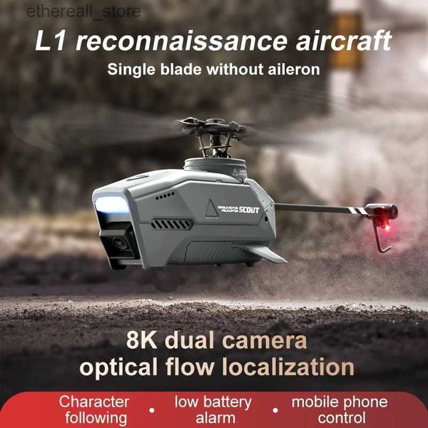 Dronlar Yeni RC Helikopter 8K Profesyonel HD Çift Kamera Uzaktan Kumanya Oyuncak Optik Akış Yerelleştirme Quadcopter RC Drone Siyah Arı Oyuncak Q231108