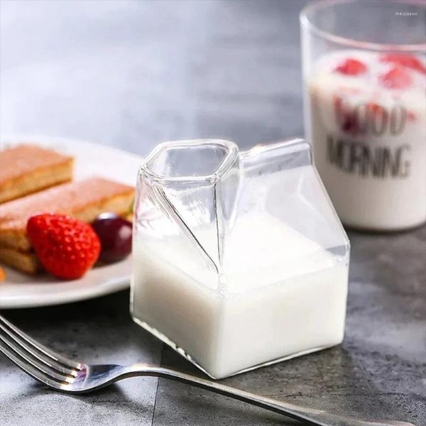 Copos de vinho meio litro copos de caixa de leite vidro criativo personalizado casa café da manhã suco café design exclusivo netflix