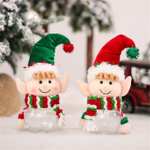 Decorazioni natalizie 1pc Bottiglia regalo Barattolo di caramelle Conservazione Dolce Babbo Natale Scatola di plastica Regali per bambini Imballaggio Decorazioni per l'anno