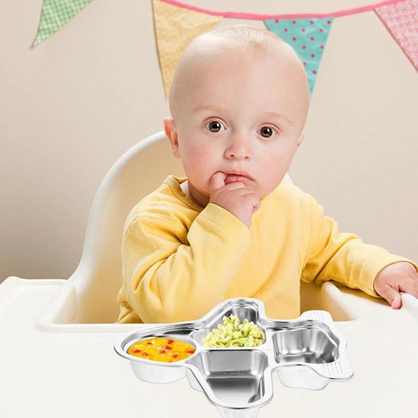 Teller Erwachsene Babyflasche Speiseteller Geteilte Lunchtasche Haushaltsgeschirr Edelstahl Kleinkind