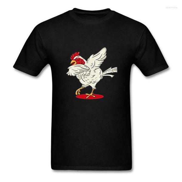 Camisetas masculinas dabbing frango camiseta dab dança galinhas de agricultura engraçada presentes de aves para os agricultores amantes homens tes algodão