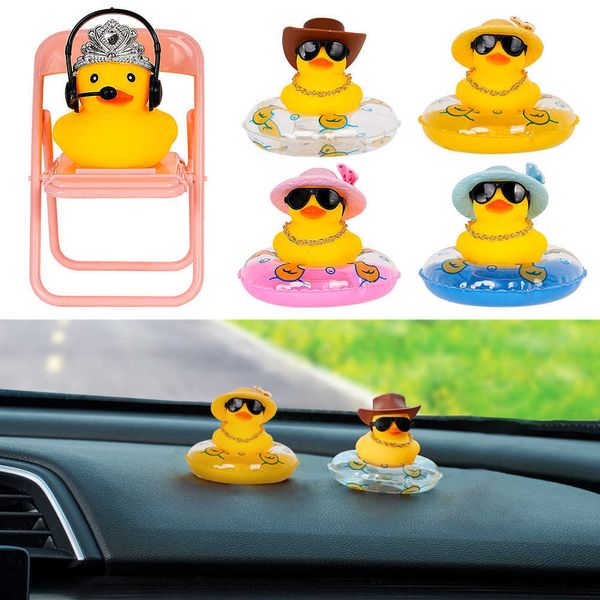 Dekorationen Weihnachten Rubber Ducks Yellow Ducky Auto Ornament Armaturenbrett Dekor Cute Squeak Duckies Ornaments Interior Accessoires AA230407