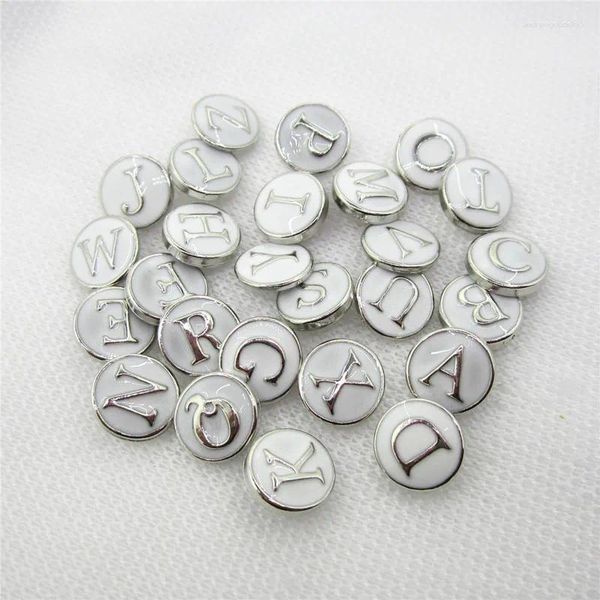 Браслеты-подвески с эмалью, 26 шт., белые кнопки с алфавитом A-Z, 12 мм, сменные ювелирные изделия с защелками, браслеты «сделай сам», браслеты, подвески с имбирем