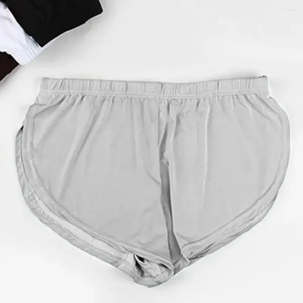 Unterhosen Elastische Low-Rise Shorts Höschen Atmungsaktive Herren Taille Side Split Ice Silk Lounge für Nachtwäsche