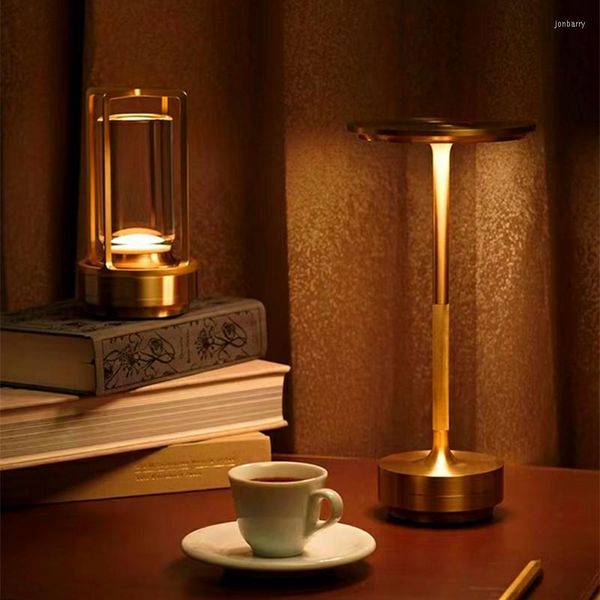 Tischlampen Nordic Bar Lampe 3600 mAh Kabelloser Schreibtisch Touch Dimming Bedside Atmosphäre Nachtlicht Für Kaffee Restaurant Geschenke