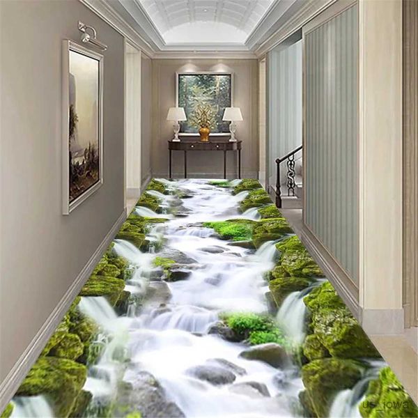 Teppiche Teppich 3D-Grafik Illusion Falls Print Bodenmatte Kleiner Teppich für Wohnzimmer Treppe Küche Flur Dekor