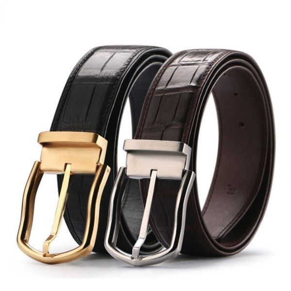 Cintos de alta qualidade crocodilo real para homens jacarés genuíno de couro genuíno fivela de fivela vintage jeansbeltsbelts