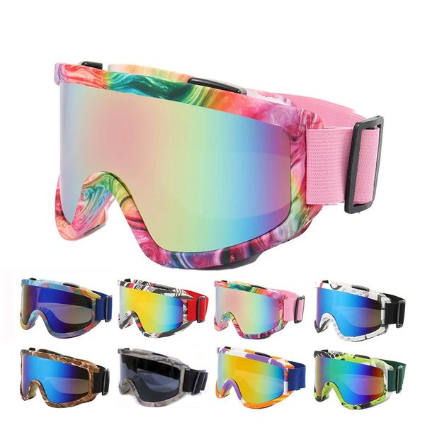 Kayak Goggles Anti-Fog Ski Goggles Motosiklet Goggles Kış Snowboard Gözlükleri Açık Spor Rüzgar Geçirmez Kaygılar Maskesi KAPALI YOL GÖZLÜKLERİ 231107