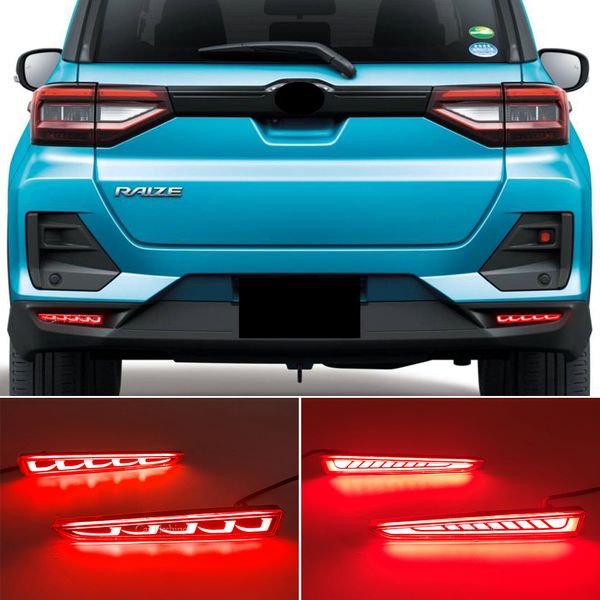 Carro led refletor traseiro nevoeiro lâmpada para toyota raize 19-22 tanto-luz de freio personalizada amortecedor traseiro lâmpada de sinal de volta