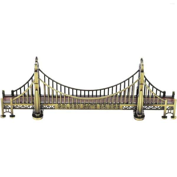 Sfondi Ponte Modello Cancello Edificio dorato Statua Desktop Architettonico Americano Ornamento in metallo San Francisco Decor Toy Craft Lega