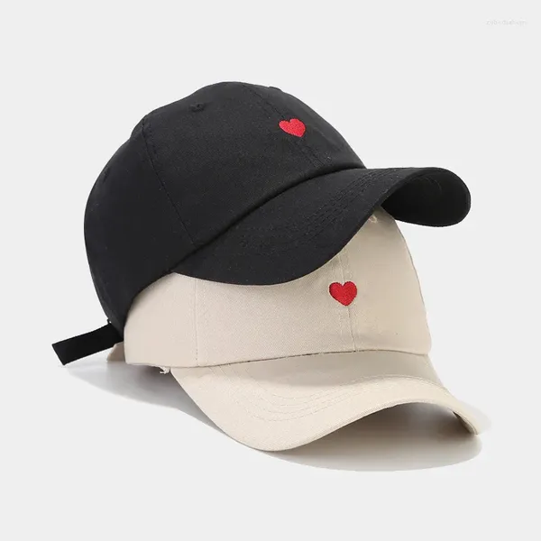 Bonés de bola na moda all-match chapéu de proteção solar feminino fresco sensação on-line coração boné de beisebol casais