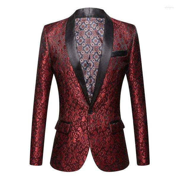 Herrenanzüge Qj Cinga Marke Männer Luxus Jacquard Anzug Jacke 2023 Einreihige Taste Business Hochzeit Party Blazer Mäntel